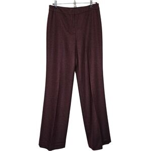 Ann‎ Taylor Wool Burgundy Straight Leg High Rise Career Pants Size 4